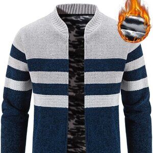 Blue and Grey Mens Cardigan